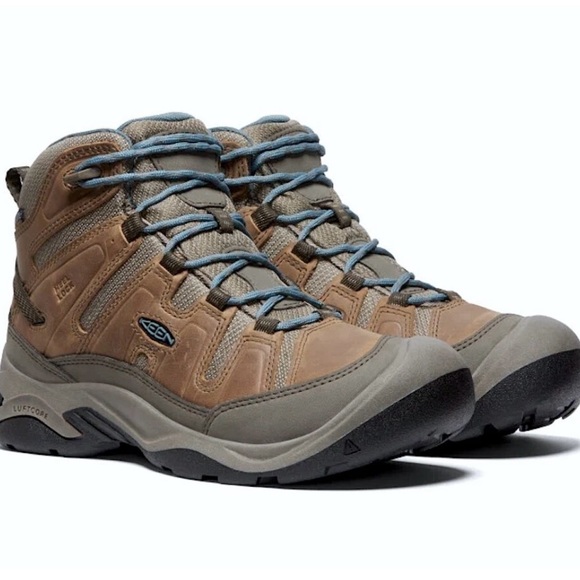 Keen Shoes - KEEN Circadia Women's 7 Mid Waterproof Leather Hiking Winter Boots -Tan and Gray